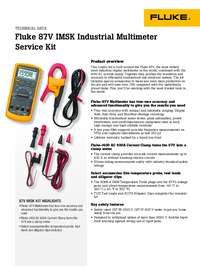 Thumbnail of document Data Sheet - Fluke 87V IMSK Industrial Multimeter Service Combo Kit